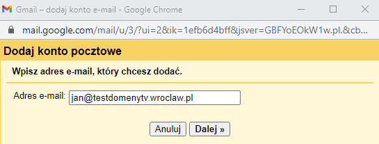 Integracja z Gmail - dodaj nowe konto